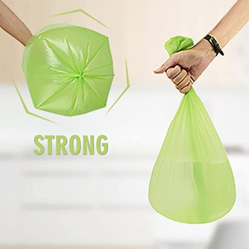 Small Trash Bags Biodegradable 1.6-Gallon - Clear Green Bulk 100 Counts Easy Tearing Compostable Mini Garbage Bag Ultra Strong Unscented Waste Basket Liners for Pet Garden Home Inwaysin