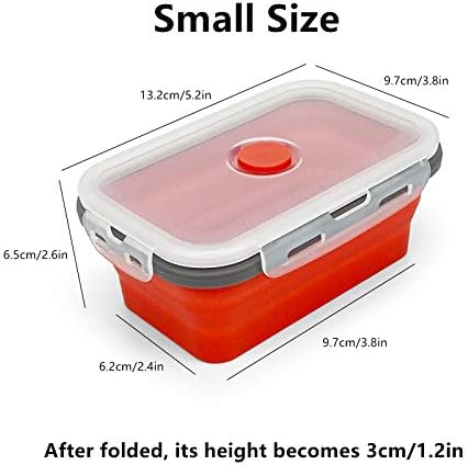 CCyanzi ECOmorning 3 Piece Silicone Food Storage Containers Collapsible Silicone Bowl with Airtight Silicone Lids, Collapsible Lunch Box - Microwave, & Freezer Safe, 350ML