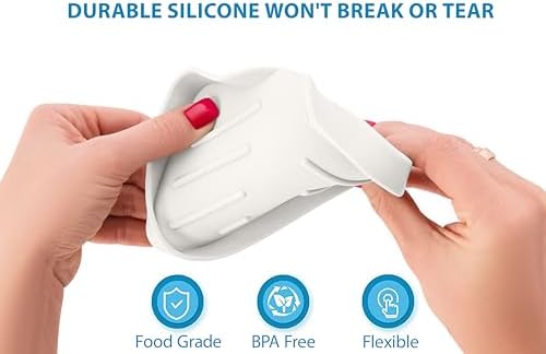 Silicone Soap Dish & Tray - Self Draining, Durable Rubber with Drainage - Kitchen & Shower Soap Holder