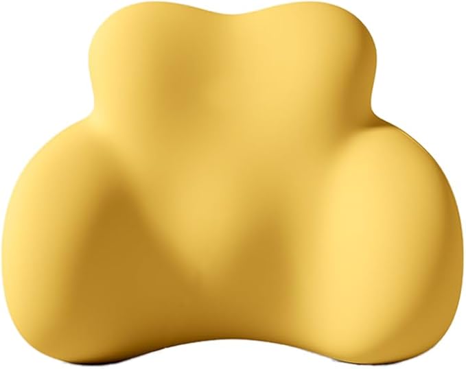 Car Lumbar Support Pillow for BMW iX5 2025 Memory Foam Back Support Cushion Breathable Car Seat Lumbar Pad Accessories,Yellow