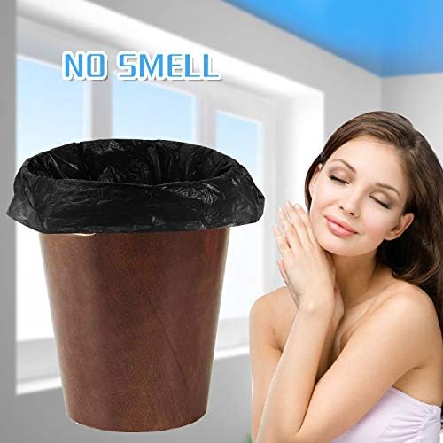 4-6 Gallon Recycled Trash Bags Biodegradable Trash Bags Compostable Garbage bags Recycling bags Degradable Waste basket Liners Bags for Bathroom Kitchen Bedroom Living Room Office (Black, 100 Counts)