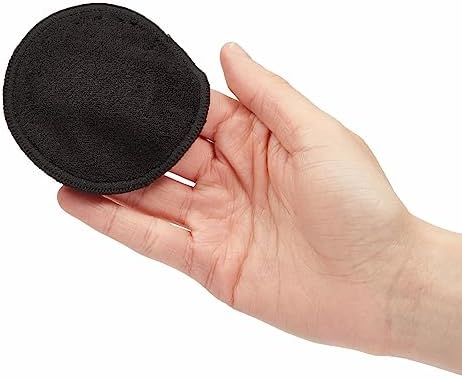 18 Pack Reusable Cotton Rounds for Makeup Removal with Bamboo Holder and Mesh Storage Bag (Black)