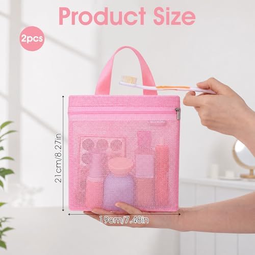 2pcs Toothbrush Bag, Mesh Travel Bag Toothbrush Travel Bags