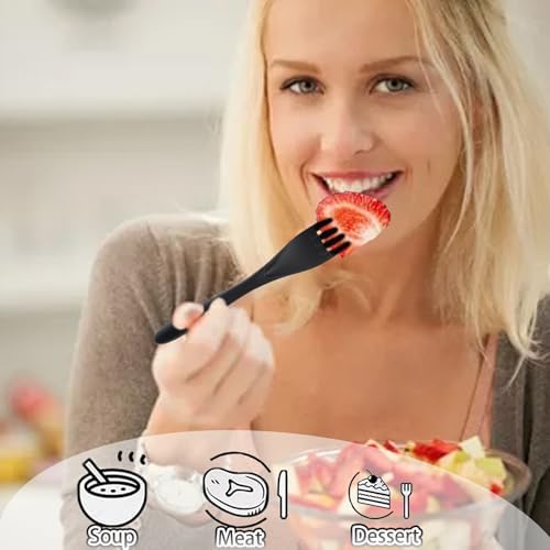 5Pack Wheat Straw Utensils, BPA Free Fork Spoon Knife with Storage Case