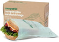 Compostic Compostable XL Sandwich Bags, 100 Ct, Zip-Seal Essential