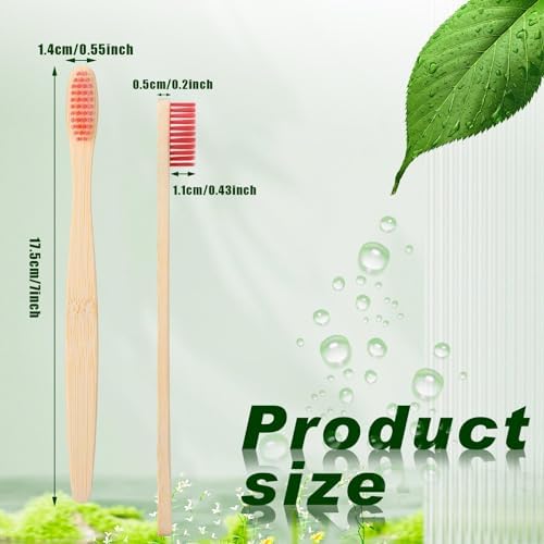 Sieral 12 Pcs Bamboo Toothbrushes Bulk, Soft Bristle Bamboo Toothbrush