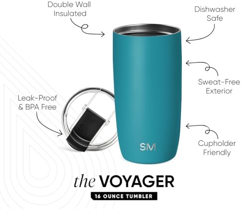Simple Modern Travel Coffee Mug with Lid | 16oz | Teal