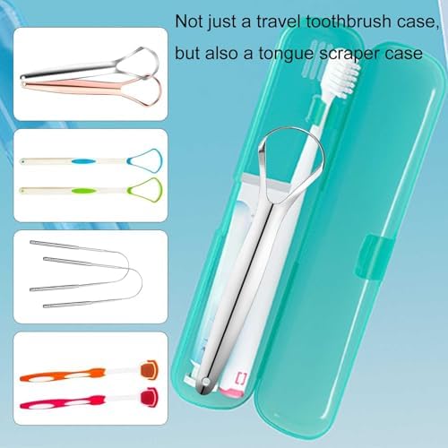 2 Packs Breathable Toothbrush Travel Case, Travel Tongue Scraper Case