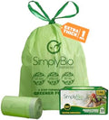 Simply Bio 3 Gallon Compostable Trash Bags Liners Drawstring, Heavy Duty Extra Thick 1 Mil, 11.36 Liter, 50 Bags, Small Kitchen Food Scrap Waste Bag, ASTM D6400, US BPI and OK Compost Home Certified