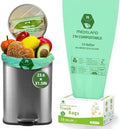 BPI Certified Compostable Trash Bags 13Gallon (30 Count) - 3X Thicker Than Regular, Leak & Tear Resistant for Kitchen/Garden/Food Waste, 90-Day Breakdown in Home/Industrial Use, 0.91mils Plant-Based