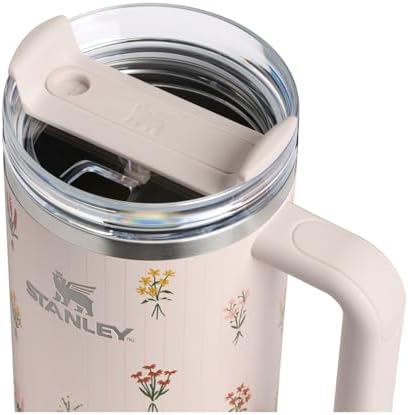 STANLEY Quencher H2.0 Flow State Tumbler, 30 oz, Rose Quartz Bouquets
