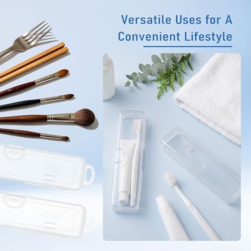 Travel Toothbrush Holder, Transparent (10-Pack)