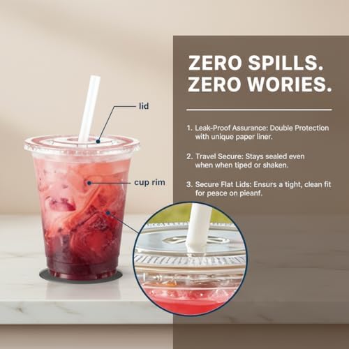 110 Pack 24 oz Disposable Clear Plastic Cups with Lids and Straws
