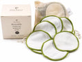 Reusable Bamboo Cotton Makeup Remover Pads, 25 Count, with Mesh Storage Bag, Washable (Green)
