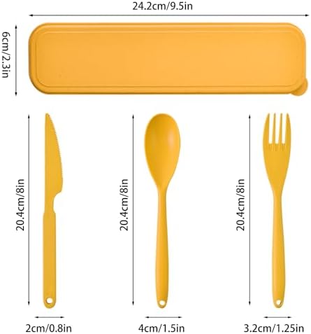 Zoyiancy 4 Sets Large Utensils Set with Case, Reusable Travel Cutlery Set