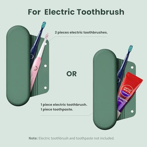 Silicone Electric Toothbrush Travel Case, Manual Toothbrush Travel Cover for Men and Women,Toothbrush for Travel,Gym and More, Fits Most Manual and Electric Toothbrushes - Midnight Green