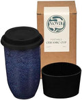 NOVA CERAMICS Coffee Tumbler – Travel Mug - On the Go Coffee Mug – Microwave & Dishwasher Safe Green Coffee Tumbler - Gifts For Women Men Him Her – 16oz – Abyss