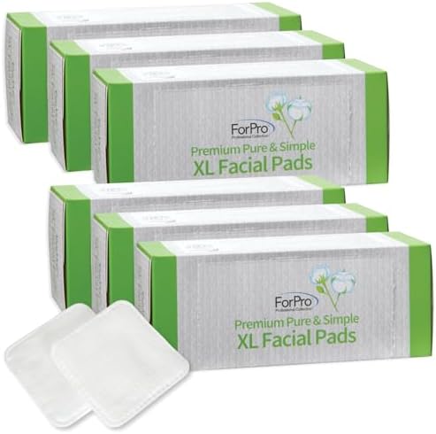 ForPro Pure & Simple XL Facial Pads, 360ct, 3"x3", Vegan & Cruelty-Free