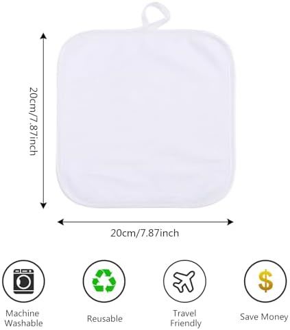 SINLAND Microfiber Facial Cloths Fast Drying Washcloth 8inch x 8inch Absorbent Face Wash Cloth Soft Makeup Remover Cloths
