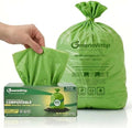 40-45 Gallon Compostable Trash Bags with Flat Top, 20 Count, Heavy Duty 1.6 Mil, Large Commercial Industrial Outdoor Contractor Bags, BPI Certified, ASTM D6400, Fits 40 45 Gal
