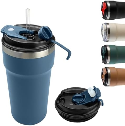 SPLMIFA Travel Coffee Mugs Leak-Proof, Reusable Coffee Cups with Lids, Stainless Steel Vacuum Insulated Coffee Tumblers, Thermal Insulation Cups for Men and Women Hot & Cold Drinks(4th-Blue, 16OZ)