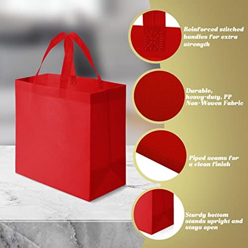 Reginary 100 PCS Non Woven Tote Bags Bulk,Multicolor