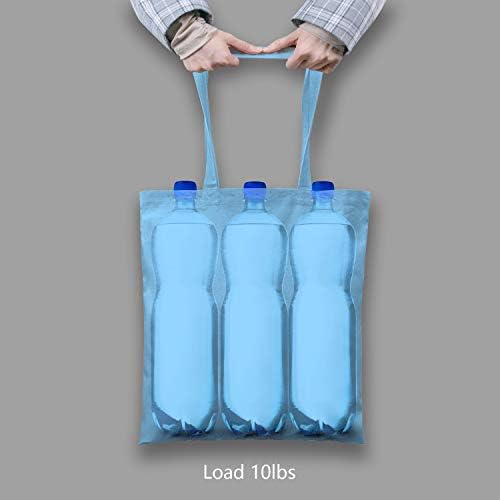 TOPDesign 12-Pack Economical 16"x15" Baby Blue Cotton Tote Bag, Lightweight Medium Reusable Grocery Shopping Cloth Bags, Suitable for DIY, Advertising, Promotion, Gift, Activity