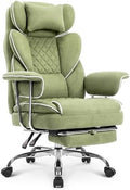 NEO CHAIR Big & Tall Leather Office Chair, High Back, Lumbar Support, Green