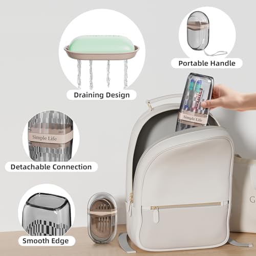 Bar Travel Soap Case Container, Portable Travel Toothbrush Case, Gray