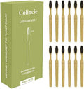 Extra Hard & Firm Bamboo Charcoal Toothbrush Long Head with Wide Thickened Handle Whitening Teeth Pack of 12