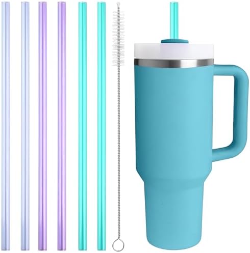 Replacement Straw Compatible with Stanley Quencher 40 oz,30 oz Tumbler, 12 inch Extra Long Reusable Straws Plastic For 40 Oz Cup,6 Pack