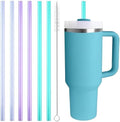 Replacement Straw Compatible with Stanley Quencher 40 oz,30 oz Tumbler, 12 inch Extra Long Reusable Straws Plastic For 40 Oz Cup,6 Pack