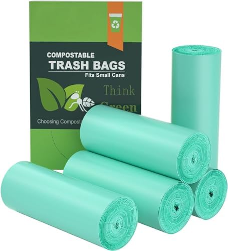 200PCS AYOTEE Compostable Trash Bags 1.2 Gallon Unscented Biodegradable Compost Bags