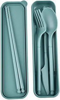 Travel Utensils, Reusable Utensils Set with Case, Camping Plastic Cutlery