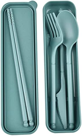 Travel Utensils, Reusable Utensils Set with Case, Camping Plastic Cutlery
