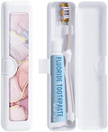 Toothbrush Travel Case - Colorful Pattern, Holder and Covers for Toothbrushes, Includes Tongue Scraper Case