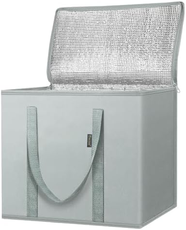 BALEINE Insulated Reusable Grocery Bags with Zippered Top, Large Cooler Bag