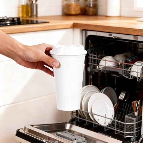 16oz Reusable Plastic Coffee Cups with Lids, 13 Pack,Mixed