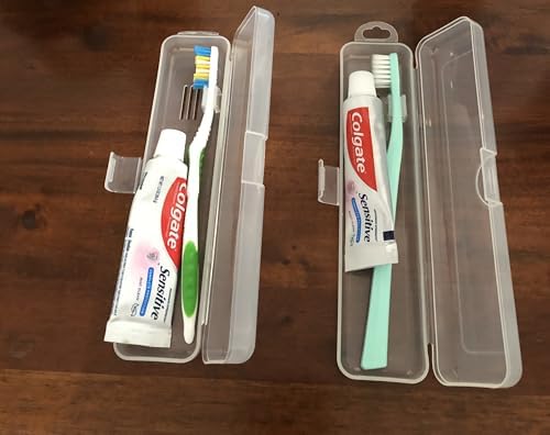 MingTa Set of Two Pack Travel Toothbrush & Toothpaste Storage Case Travel Size