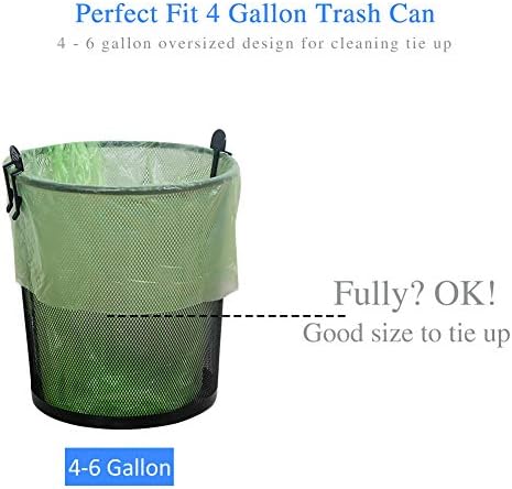Jaoul Trash Bags 4 Gallon, Small Garbage Bags Strong Tear & Leak Resistant, Unscented Trash Bags for Kitchen, Bathroom, Office, Restroom, Car, Green, 100 Counts