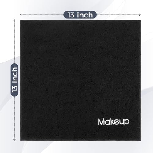 GLIMGLINT Makeup Remover Wash Cloths 5 Pack – Soft Black Makeup Towels