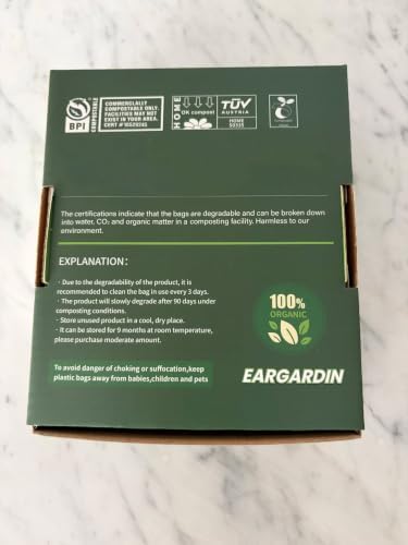 Compostable 8 Gallon Trash Bags Compost Small Garbage Bag Extra Thick 0.87 Mil for Kitchen Bathroom BPI Certified 30 Counts, Green