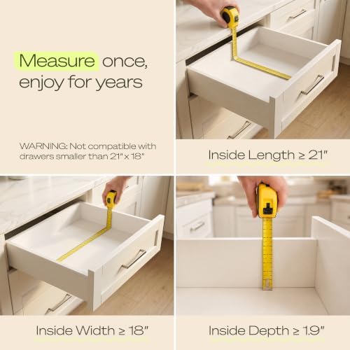 Drawer Organizer for Kitchen Organization – Expandable Bamboo Silverware Drawer Organizer with Removable Knife Block, Bamboo Cutlery, Non-Slip Utensil Organizer with 7-Slot Knife Storage for Flatware