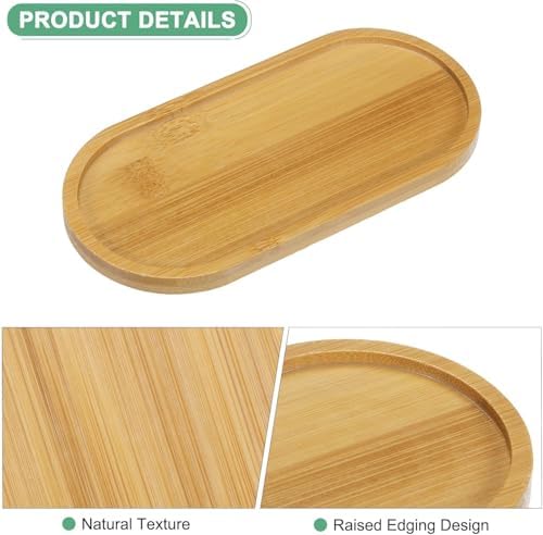 Bamboo Soap Tray, Bamboo Soap Dispenser for Bathroom CounterTop, Wooden Dish & Dispenser Tray Kitchen Holders, Dresser Jewelry Ring Dish, Holder Bathtub Organizer (Oval)