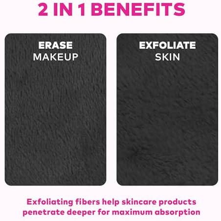 The Original MakeUp Eraser 7-Day Set, Erase All Makeup With Just Water, Including Waterproof Mascara, Eyeliner, Foundation, Lipstick, Sunscreen, and More! Chic Black, 7ct.