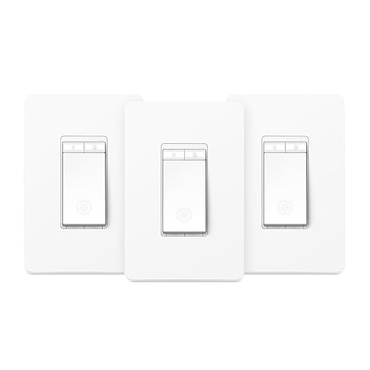 Kasa Smart Dimmer Switch HS220P3, Single Pole, Needs Neutral Wire, 2.4GHz Wi-Fi