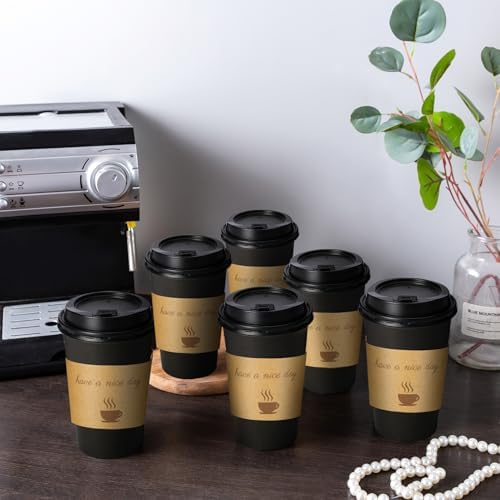 Lamosi 500 Pack 16 oz Coffee Cups, Disposable To Go Paper Cups with Lid