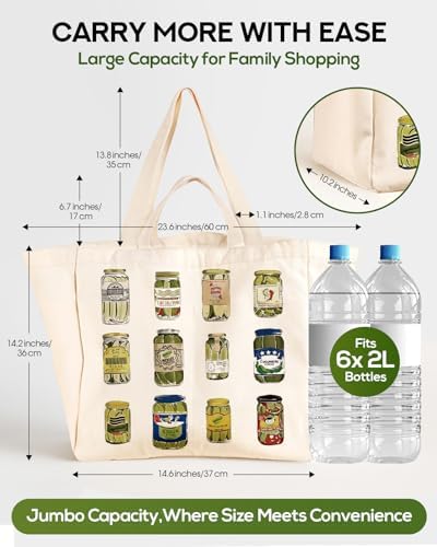 Miss Adola Cute Extra Large Canvas Grocery Tote Bag