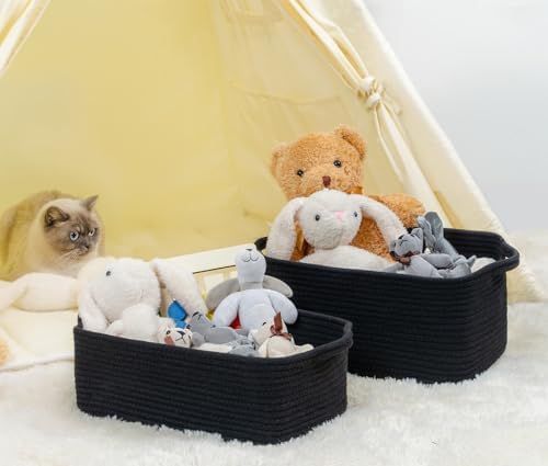 CubesLand Cube Storage Organizer Basket Bin, Cotton Rope Shelves Basket