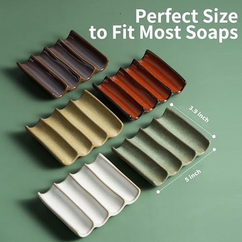 Self Draining Soap Dish, Bar Soap Holder for Shower, Soap-Saving
